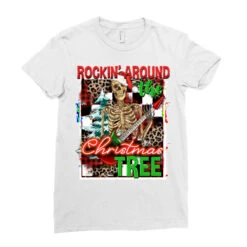 Rockin' Around The Christmas Tree Skeleton Ladies Fitted T-Shirt -Santa Clothing Shop pd.2526133498.36.25057896.s3.1 front white ffffff none x0y0 154 800x800 1