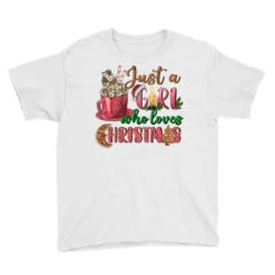 Pink Just A Girl Who Loves Christmas Youth Tee -Santa Clothing Shop pd.2526135945.37.25057891.s3.1 front white ffffff none x0y0 129 800x800 1