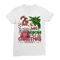 Pink Christmas Hot Cocoa And Christmas Movies Ladies Fitted T-Shirt -Santa Clothing Shop pd.2526136949.36.25057815.s3.1 front white ffffff none x0y0 154 800x800 1