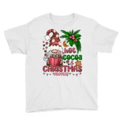 Pink Christmas Hot Cocoa And Christmas Movies Youth Tee -Santa Clothing Shop pd.2526136970.37.25057815.s3.1 front white ffffff none x0y0 129 800x800 1