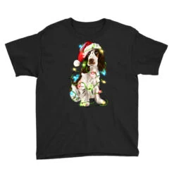 Christmas English Cocker Spaniel Youth Tee -Santa Clothing Shop pd.2526144965.37.25083311.s3.1 front black ffffff none x14y0 101 800x800 1