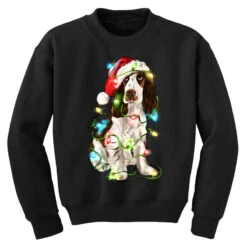 Christmas English Cocker Spaniel Youth Sweatshirt -Santa Clothing Shop pd.2526144972.52.25083311.s3.1 front black ffffff none x17y0 135 800x800 1