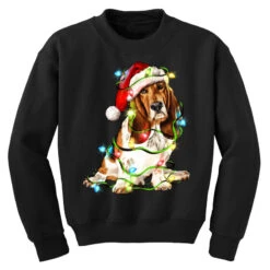 Christmas Basset Hound Dog Youth Sweatshirt -Santa Clothing Shop pd.2526145098.52.25083309.s3.1 front black ffffff none x1.5y0 166 800x800 1