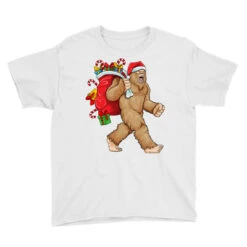 Bigfoot Santa Christmas Bag Xmas Sasquatch Boys Ki Youth Tee -Santa Clothing Shop pd.2526186549.37.25069009.s3.1 front white ffffff none x0y0 129 800x800 1