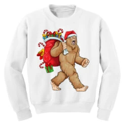 Bigfoot Santa Christmas Bag Xmas Sasquatch Boys Ki Youth Sweatshirt -Santa Clothing Shop pd.2526186556.52.25069009.s3.1 front white ffffff none x0y0 169 800x800 1
