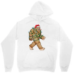 Bigfoot Santa Christmas Tree Lights Xmas Sasquatch Unisex Hoodie -Santa Clothing Shop pd.2526186650.31.25069008.s3.1 front white ffffff none x13y0 92 800x800 1