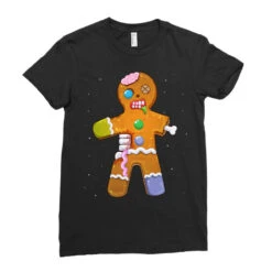 Zombie Christmas Gingerbread Man Scary Xmas Krampu Ladies Fitted T-Shirt -Santa Clothing Shop pd.2526202966.36.25072593.s3.1 front black ffffff none x0y0 154 800x800 1