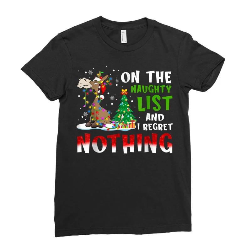 Donkey Christmas On The Naughty List And I Regret Ladies Fitted T-Shirt 3 Donkey Christmas On The Naughty List And I Regret Ladies Fitted T-Shirt - Image 3