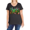 Christmas Trees With Football Ladies Curvy T-Shirt
