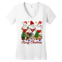 Merry Christmas Wine And Cocktails Women's V-Neck T-Shirt -Santa Clothing Shop pd.2526246805.72.25057794.s3.1 front white ffffff none x0y0 138 800x800 1