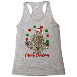 Merry Christmas Skeleton Racerback Tank -Santa Clothing Shop pd.2526249500.45.25057779.s3.1 front grey ffffff none x8y0 128 800x800 1