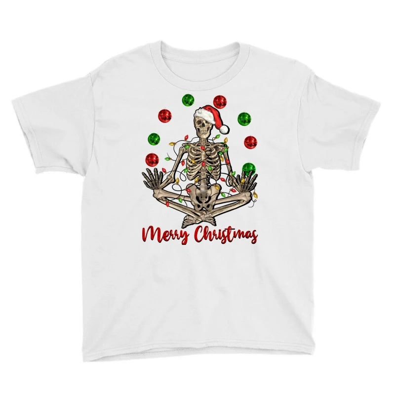 Merry Christmas Skeleton Youth Tee 3 Merry Christmas Skeleton Youth Tee - Image 3