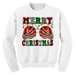 Merry Christmas Skeleton Hands Boobs Youth Sweatshirt -Santa Clothing Shop pd.2526249900.52.25057778.s3.1 front white ffffff none x0y0 169 800x800 1