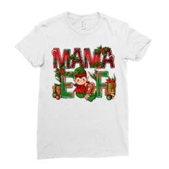Mama Elf With Gift Christmas Ladies Fitted T-Shirt -Santa Clothing Shop pd.2526255441.36.25057775.s3.1 front white ffffff none x0y0 154 800x800 1