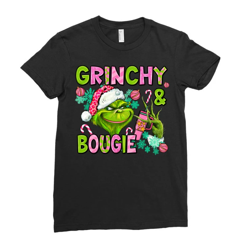 Christmas Characters And Bougie Ladies Fitted T-Shirt 3 Christmas Characters And Bougie Ladies Fitted T-Shirt - Image 3