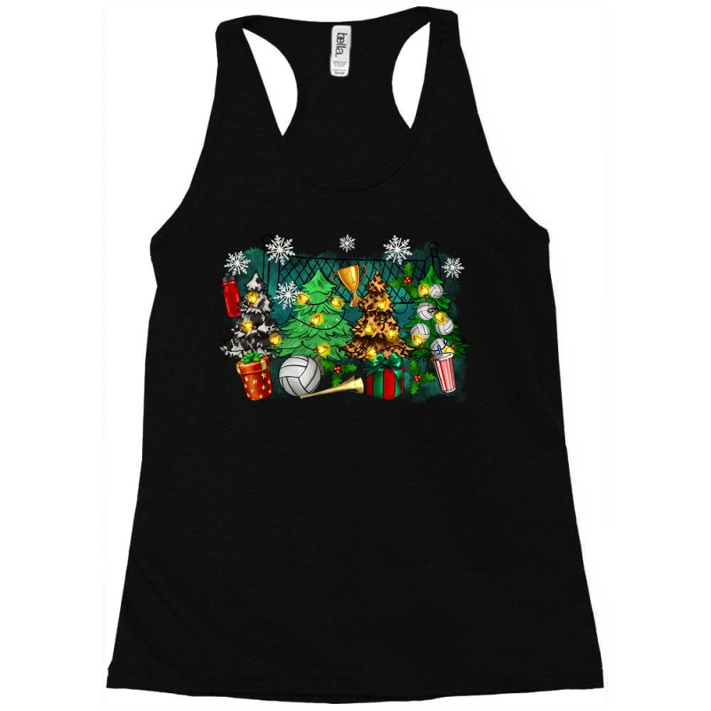 Christmas Trees With Volleyball Racerback Tank 3 Christmas Trees With Volleyball Racerback Tank - Image 3