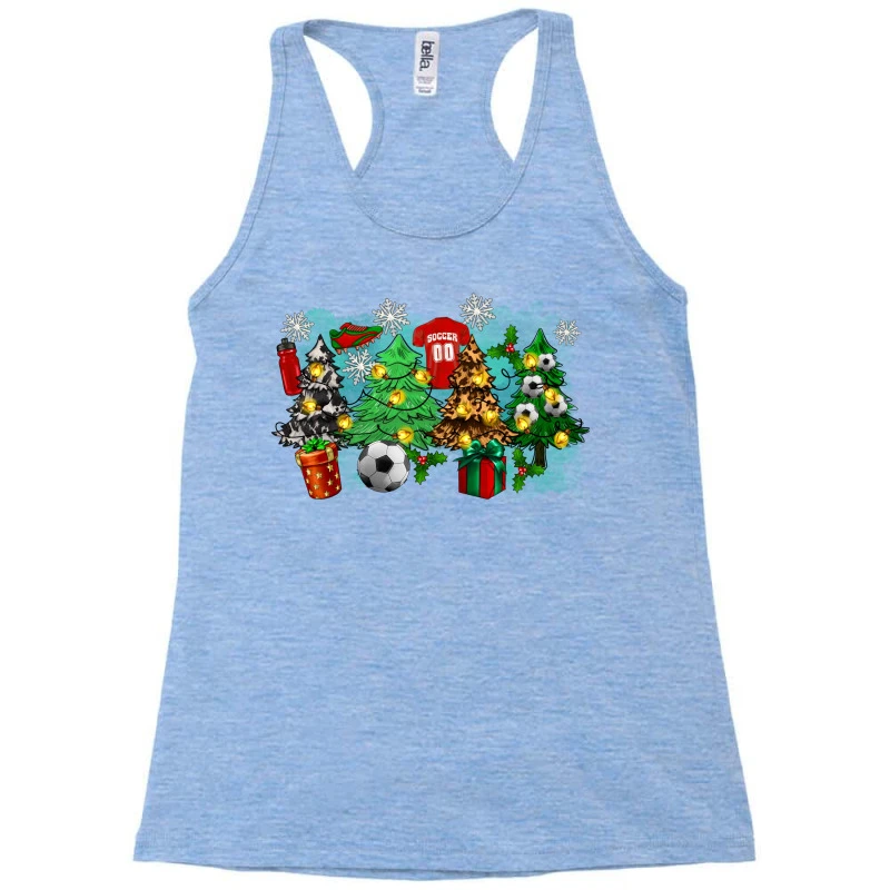 Christmas Trees With Soccer Racerback Tank 3 Christmas Trees With Soccer Racerback Tank - Image 3