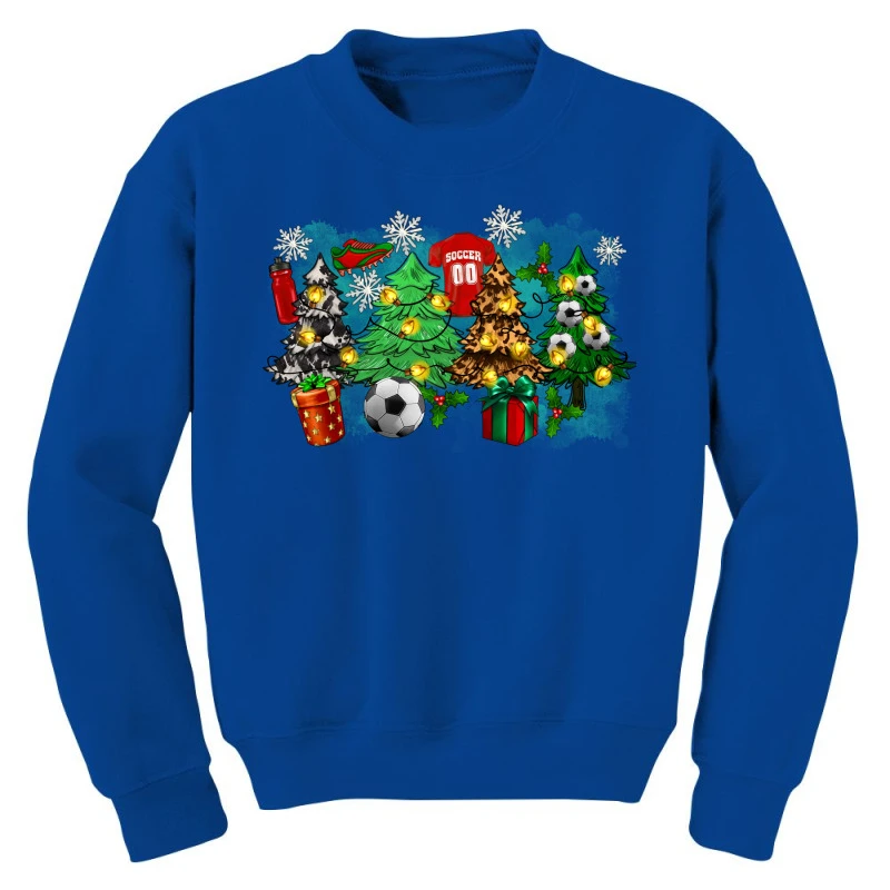Christmas Trees With Soccer Youth Sweatshirt 3 Christmas Trees With Soccer Youth Sweatshirt - Image 3
