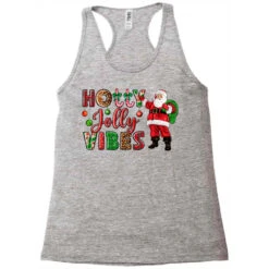 Holly Jolly Vibes Christmas With Santa Racerback Tank -Santa Clothing Shop pd.2526277284.45.25057754.s3.1 front grey ffffff none x0y0 144 800x800 1