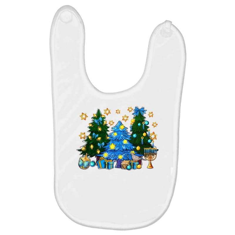 Hannukah Christmas Trees Baby Bibs 1 Hannukah Christmas Trees Baby Bibs