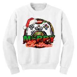 Gamer Merry Christmas Youth Sweatshirt 7 Gamer Merry Christmas Youth Sweatshirt -Santa Clothing Shop pd.2526284664.52.25057747.s3.1 front white ffffff none x0y0 169 800x800 1