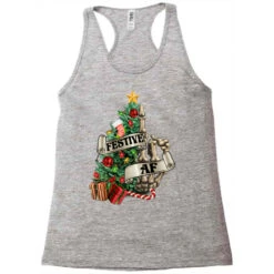 Festive Af Christmas Middle Finger Racerback Tank -Santa Clothing Shop pd.2526285919.45.25057743.s3.1 front grey ffffff none x8.5y0 127 800x800 1
