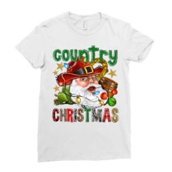 Country Christmas Ladies Fitted T-Shirt -Santa Clothing Shop pd.2526287562.36.25057726.s3.1 front white ffffff none x0y0 154 800x800 1