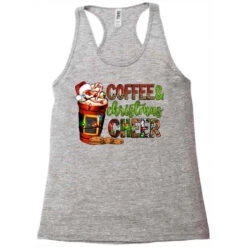 Coffee And Christmas Cheer Racerback Tank -Santa Clothing Shop pd.2526288345.45.25057716.s3.1 front grey ffffff none x0y0 144 800x800 1