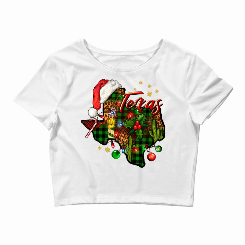 Christmas Texas Map Crop Top 1 Christmas Texas Map Crop Top