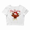 Thanksgiving Christmas Happy Thanksmas Crop Top