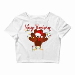 Thanksgiving Christmas Happy Thanksmas Crop Top