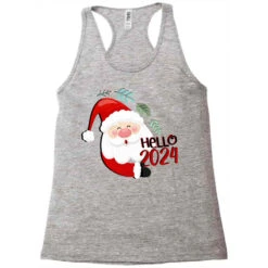 Santa Claus Happy Christmas 2024 Racerback Tank -Santa Clothing Shop pd.2526295449.45.25086440.s3.1 front grey ffffff none x0y0 144 800x800 1