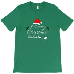 Merry Christmas Unique T-Shirt -Santa Clothing Shop pd.2526297009.24.25086702.s3.1 front kelly green ffffff none x0y0 180 800x800 1