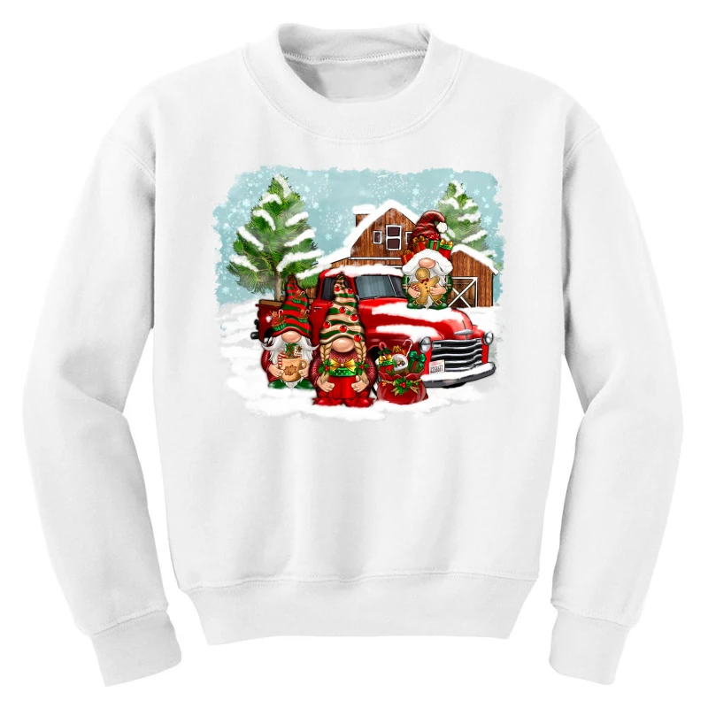 Christmas Gnomes With Red Truck Youth Sweatshirt 3 Christmas Gnomes With Red Truck Youth Sweatshirt - Image 3