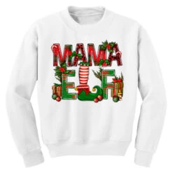 Christmas Mama Elf Youth Sweatshirt 7 Christmas Mama Elf Youth Sweatshirt -Santa Clothing Shop pd.2526304098.52.25057680.s3.1 front white ffffff none x0y0 169 800x800 1