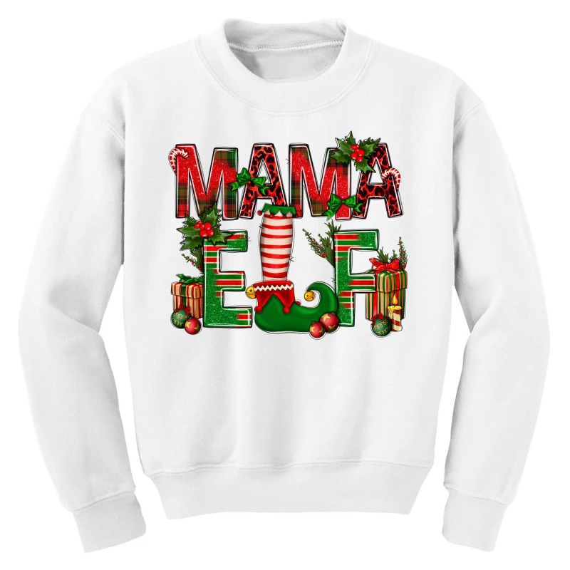 Christmas Mama Elf Youth Sweatshirt 3 Christmas Mama Elf Youth Sweatshirt - Image 3