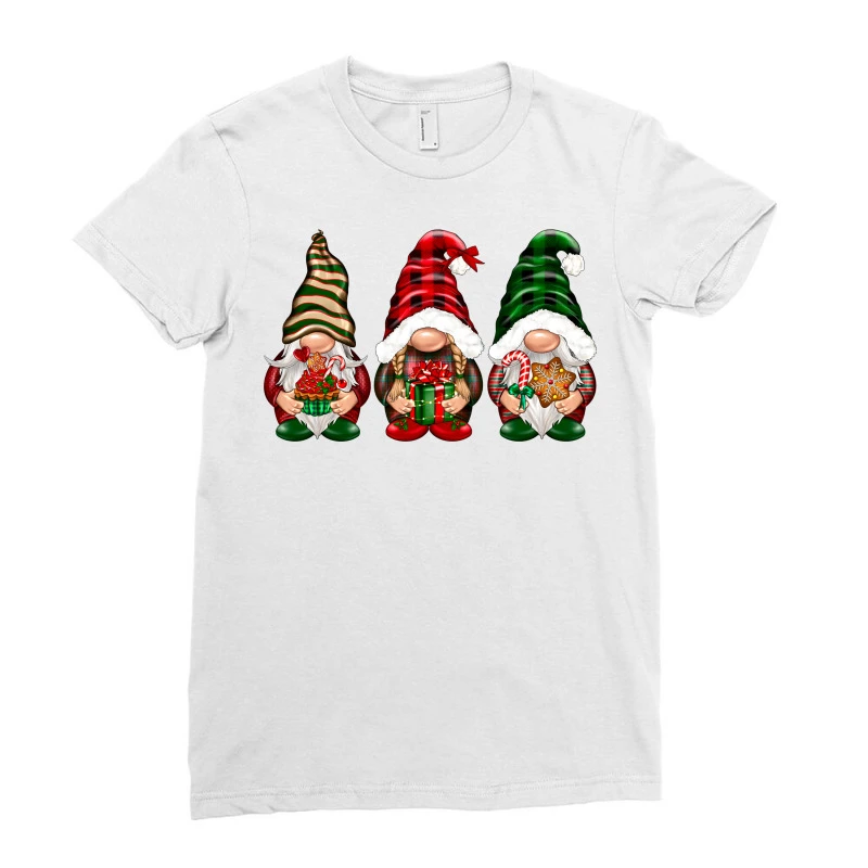 Christmas Gnomes Ladies Fitted T-Shirt 3 Christmas Gnomes Ladies Fitted T-Shirt - Image 3