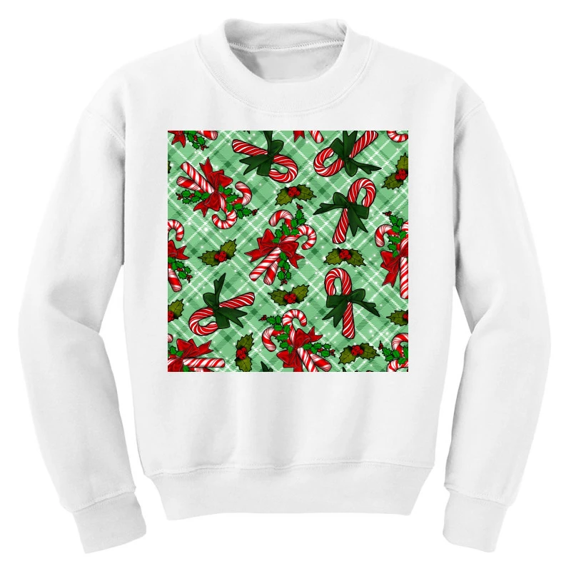 Christmas Candy Cane Youth Sweatshirt 3 Christmas Candy Cane Youth Sweatshirt - Image 3