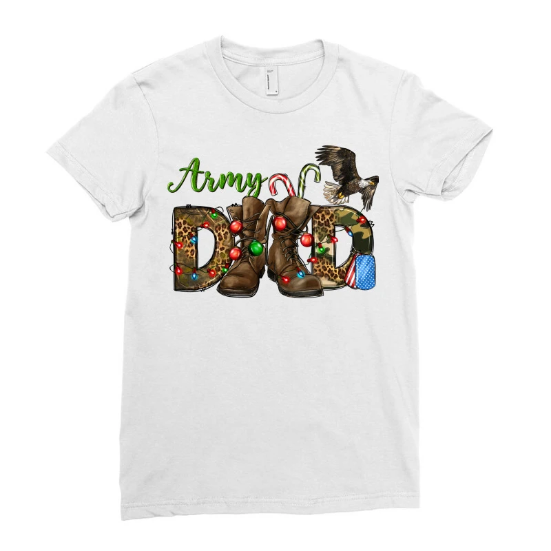 Christmas Army Dad Ladies Fitted T-Shirt 3 Christmas Army Dad Ladies Fitted T-Shirt - Image 3