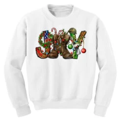Army Christmas Joy Youth Sweatshirt -Santa Clothing Shop pd.2526317056.52.25057639.s3.1 front white ffffff none x0y0 169 800x800 1