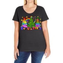 Pride Christmas Tree Ladies Curvy T-Shirt