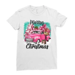 Pink Merry Christmas Truck Ladies Fitted T-Shirt -Santa Clothing Shop pd.2526354393.36.25087100.s3.1 front white ffffff none x0y0 154 800x800 1