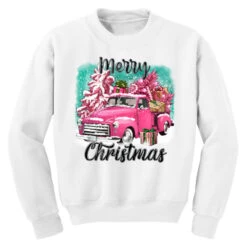 Pink Merry Christmas Truck Youth Sweatshirt 7 Pink Merry Christmas Truck Youth Sweatshirt -Santa Clothing Shop pd.2526354420.52.25087100.s3.1 front white ffffff none x0y0 169 800x800 1