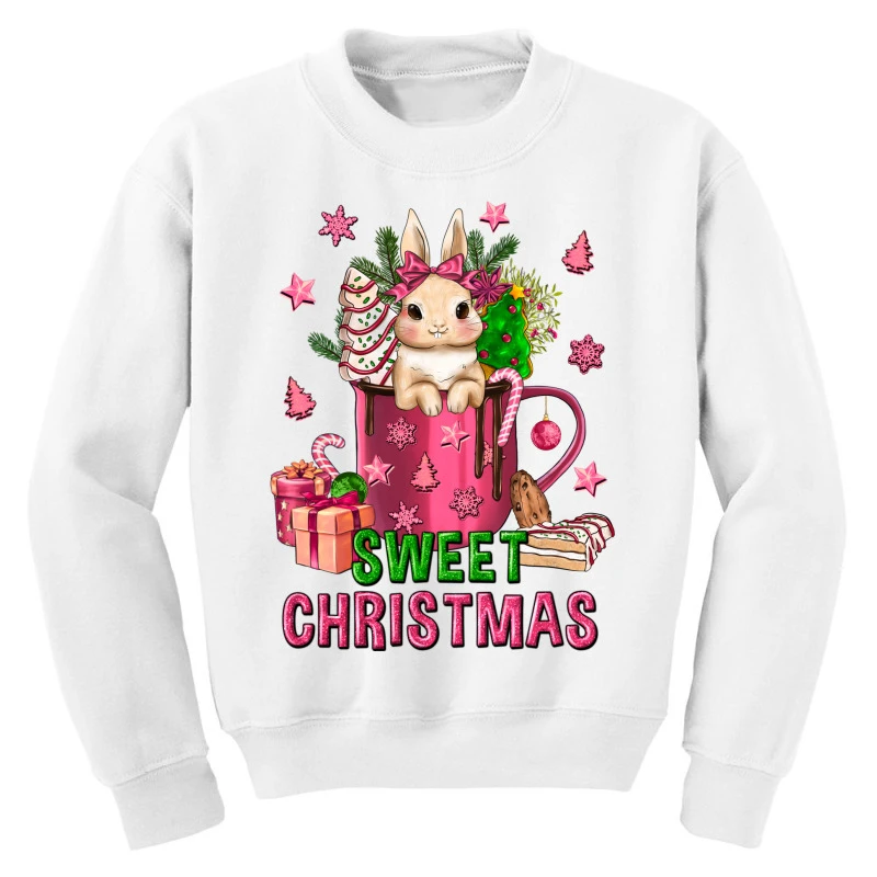Pink Sweet Christmas Hot Chocolate Coffee Cup Youth Sweatshirt 3 Pink Sweet Christmas Hot Chocolate Coffee Cup Youth Sweatshirt - Image 3