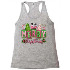Pink Christmas Vibes Racerback Tank 7 Pink Christmas Vibes Racerback Tank -Santa Clothing Shop pd.2526355176.45.25087089.s3.1 front grey ffffff none x0y0 144 800x800 1