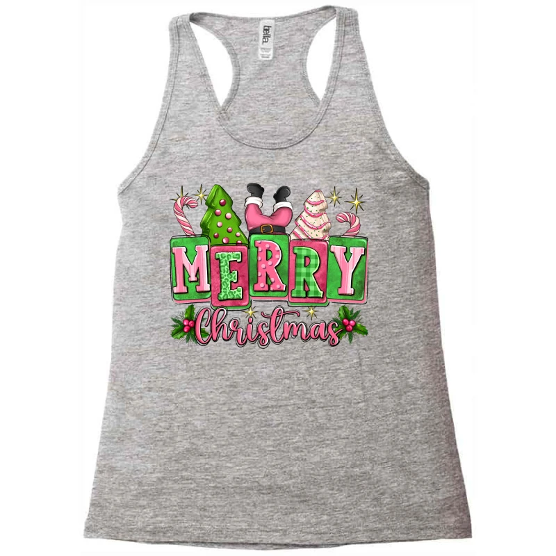 Pink Christmas Vibes Racerback Tank 3 Pink Christmas Vibes Racerback Tank - Image 3