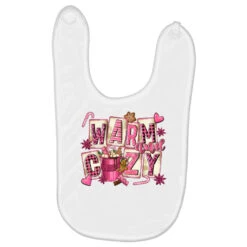 Pink Christmas Warm And Cozy With Hot Chocolate Baby Bibs
