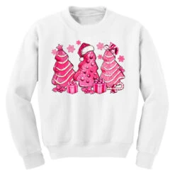 Pink Christmas Tree Cakes Youth Sweatshirt -Santa Clothing Shop pd.2526358397.52.25087079.s3.1 front white ffffff none x0y0 169 800x800 1