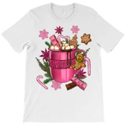 Pink Christmas Hot Chocolate Coffee Cup T-Shirt -Santa Clothing Shop pd.2526358821.24.25087077.s3.1 front white ffffff none x0y0 180 800x800 1