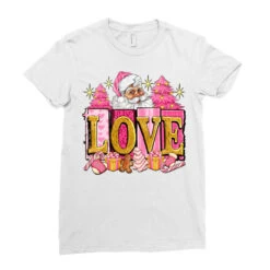 Pink Christmas Love Ladies Fitted T-Shirt -Santa Clothing Shop pd.2526359390.36.25087076.s3.1 front white ffffff none x0y0 154 800x800 1